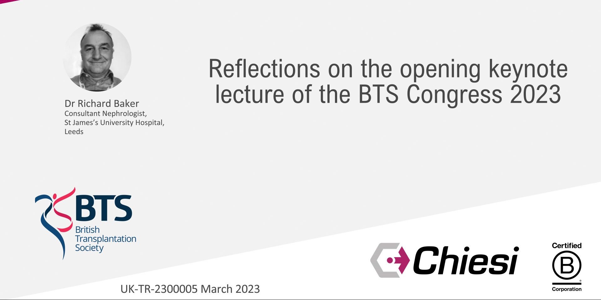 Keynote: Technologies To Inform Organ Utilisation (BTS Congress 2023)