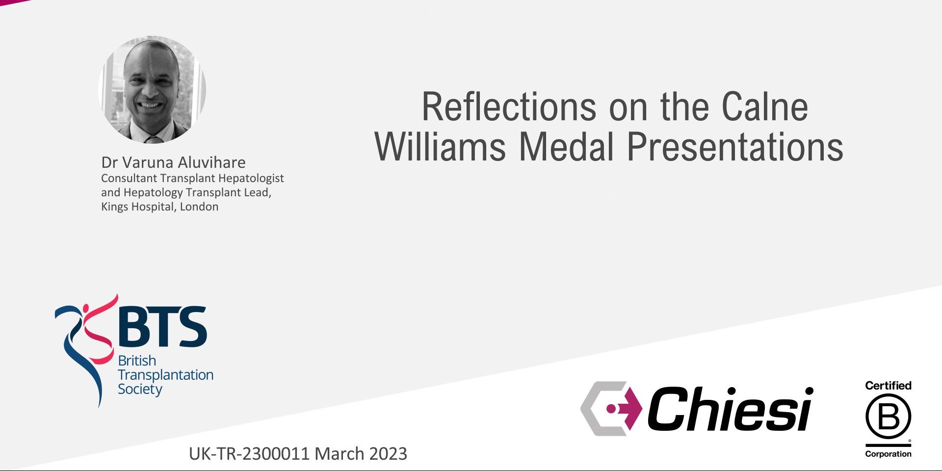 Calne Williams Medal Presentations (BTS Congress 2023)